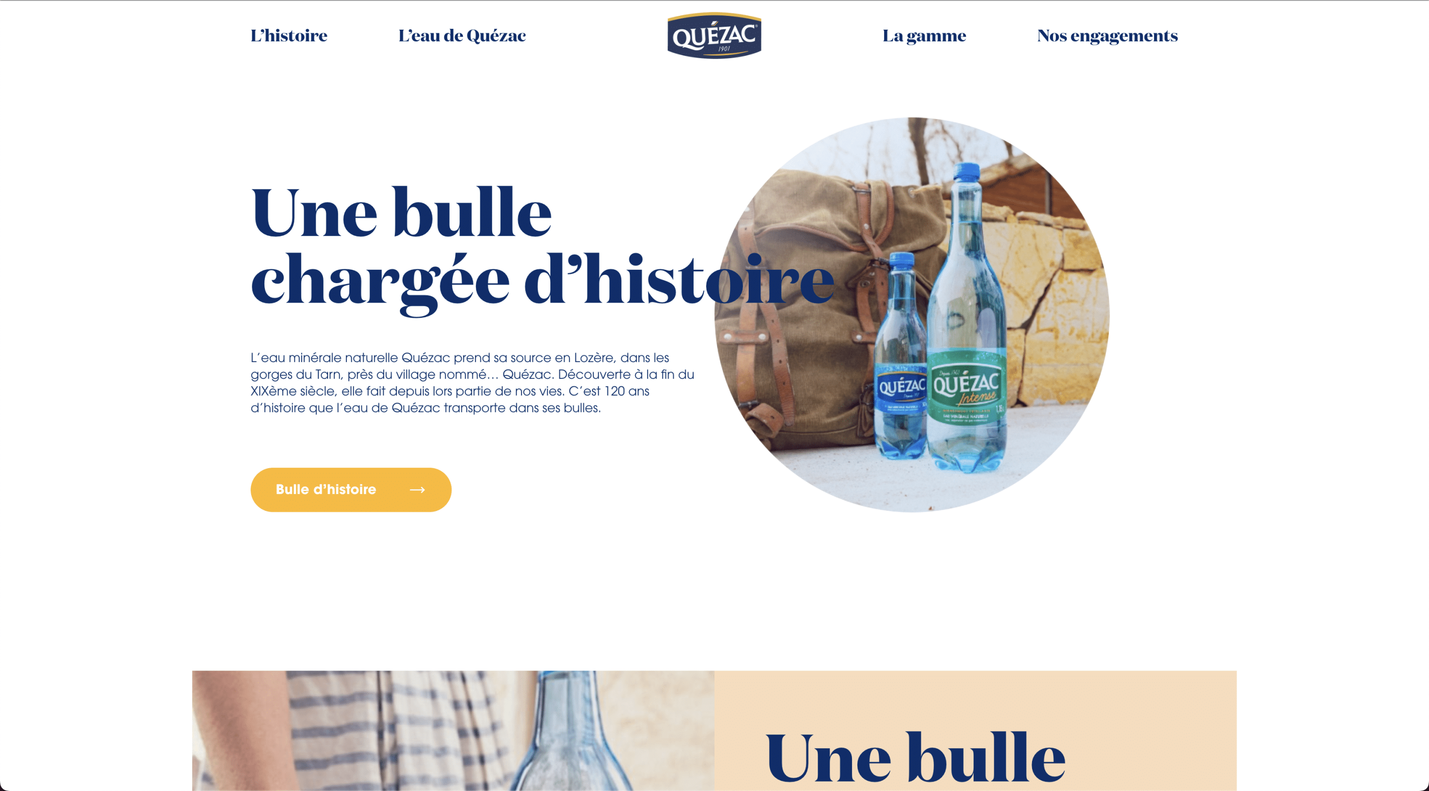 Ancien site internet Quézac avant la refonte